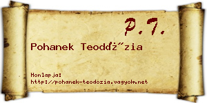 Pohanek Teodózia névjegykártya